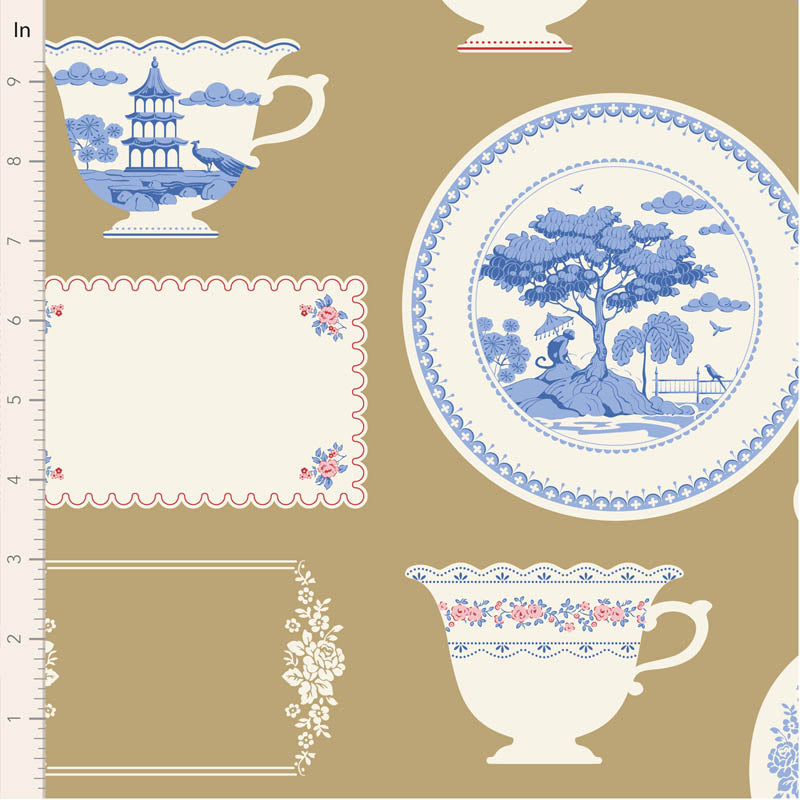 Something Blue Blenders by the 1/4 Yard - Labels & Ornaments Ochre