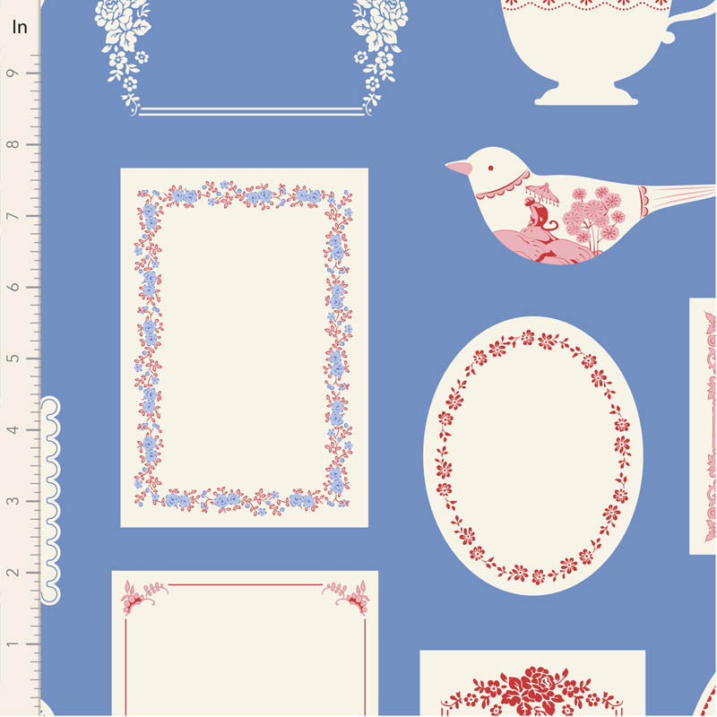 Something Blue Blenders by the 1/4 Yard - Labels & Ornaments Blue