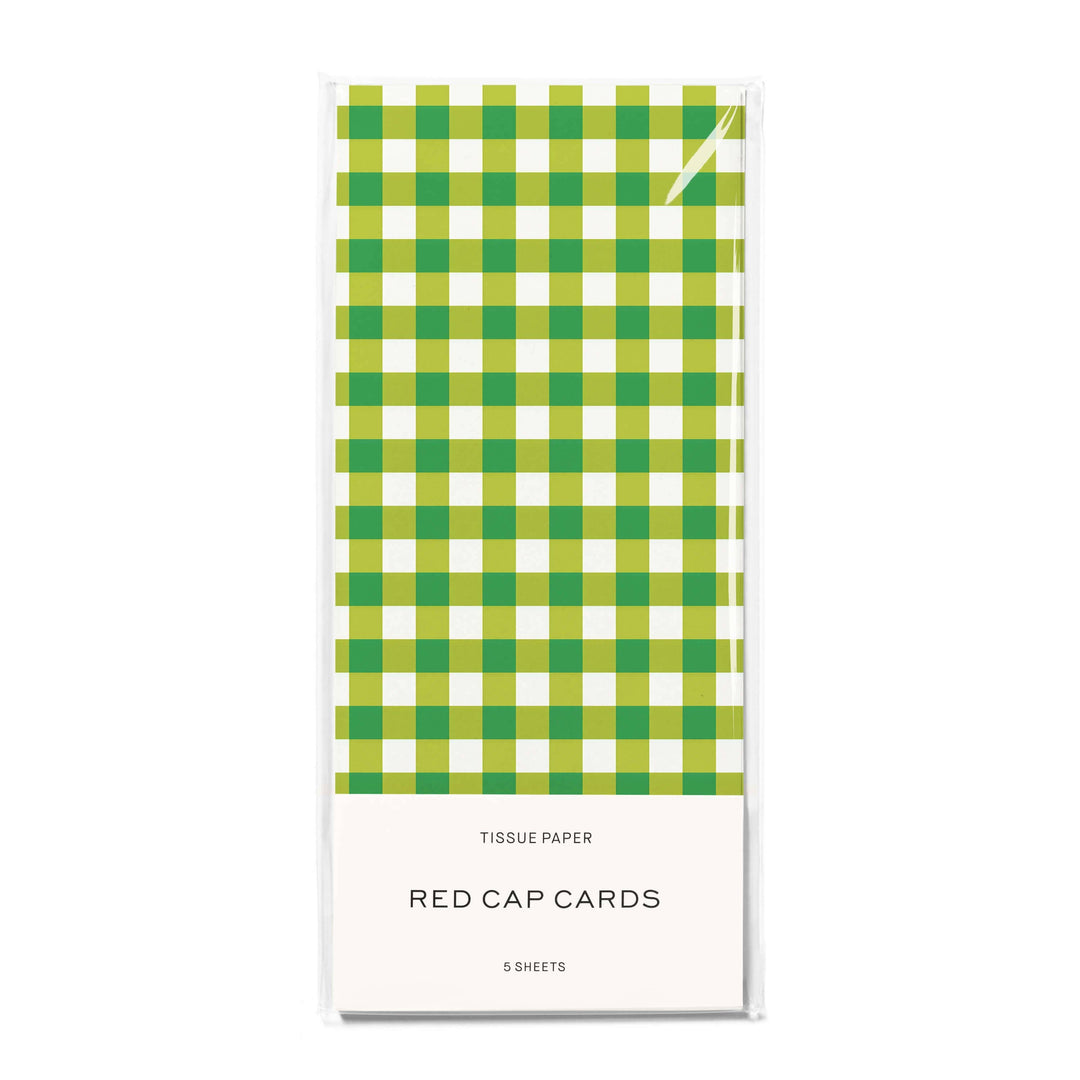Green Gingham tissue paper