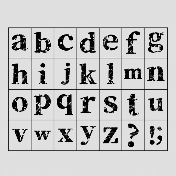 Vintage Number &amp; Letter Wooden Rubber Stamp Set