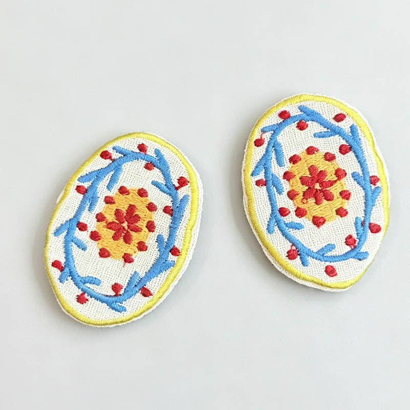 Embroidered Floral Bird Brooch Pin