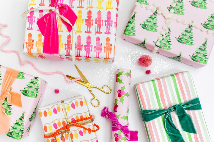 Holiday Stripes Gift Wrap | Watercolor Christmas Stripes