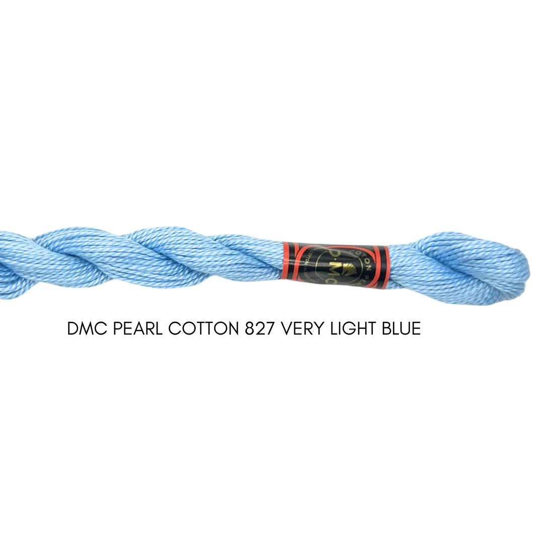 DMC Perle Cotton Size 3 827 Very Lt. Blue
