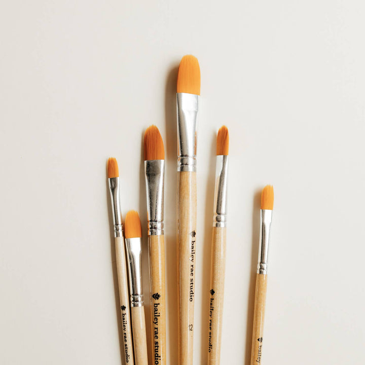 Filbert watercolor brush set -- 6 piece