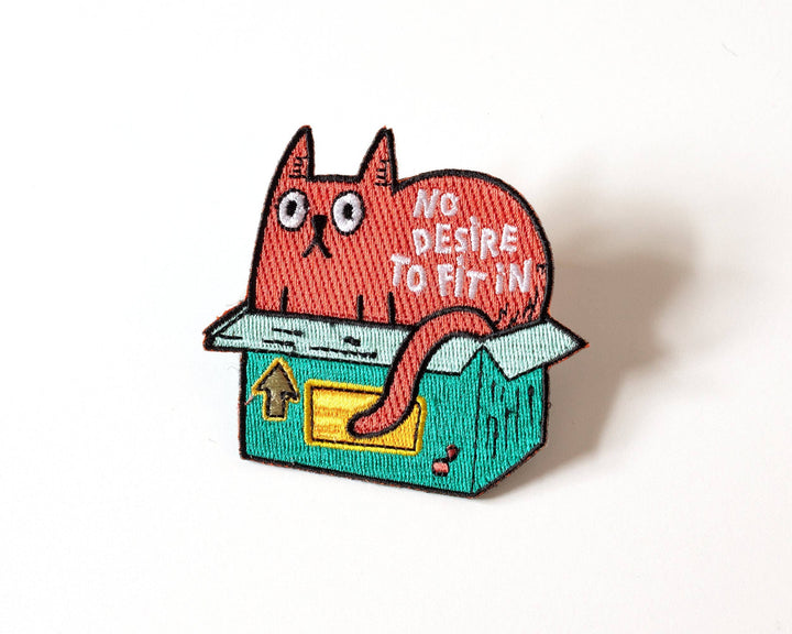 No Desire to Fit In Cat Iron-On Patch