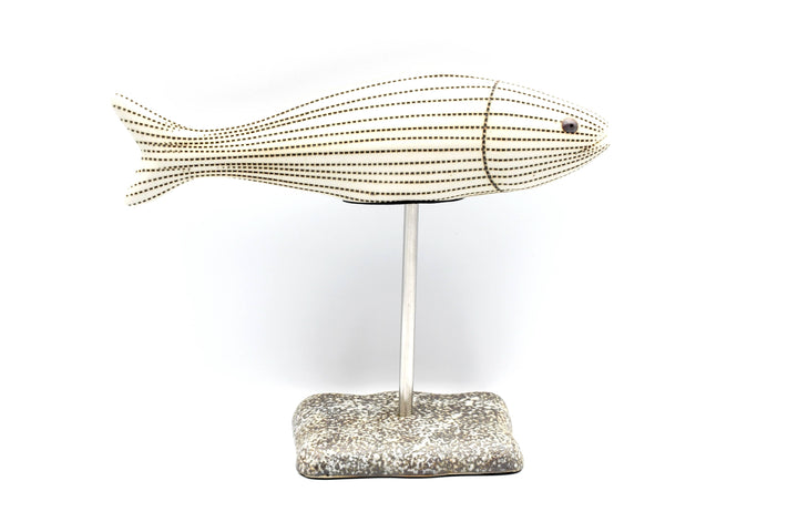 Handcrafted Porcelain Fish Black Dotted Stripe