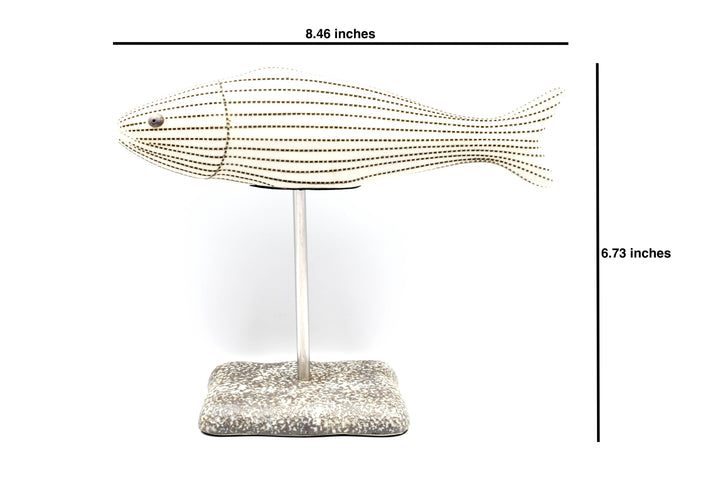 Handcrafted Porcelain Fish Black Dotted Stripe