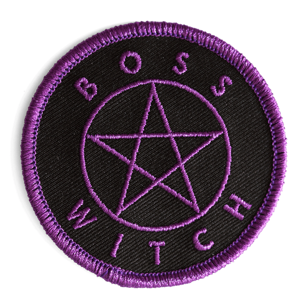 Boss Witch Embroidered Iron-On Patch