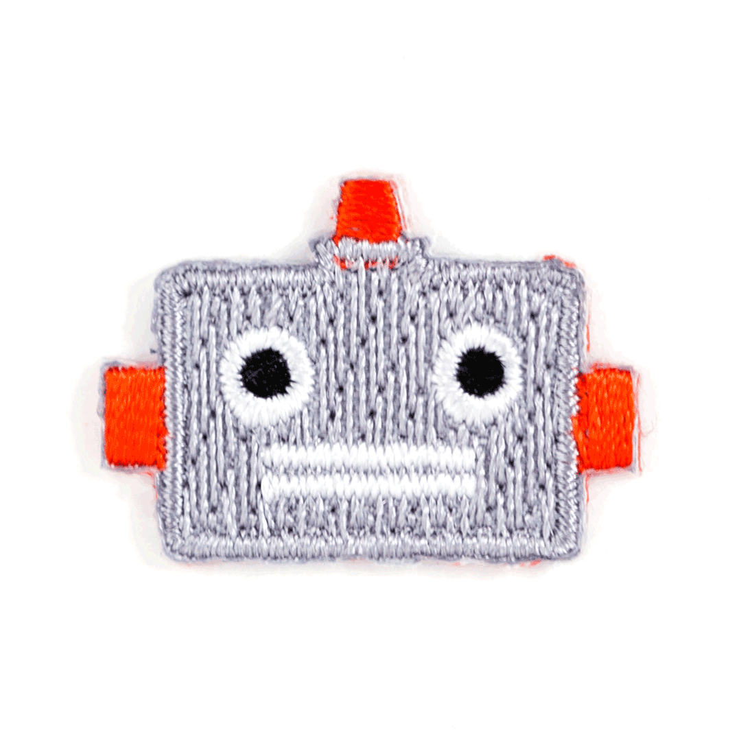 Robot Embroidered Sticker Patch