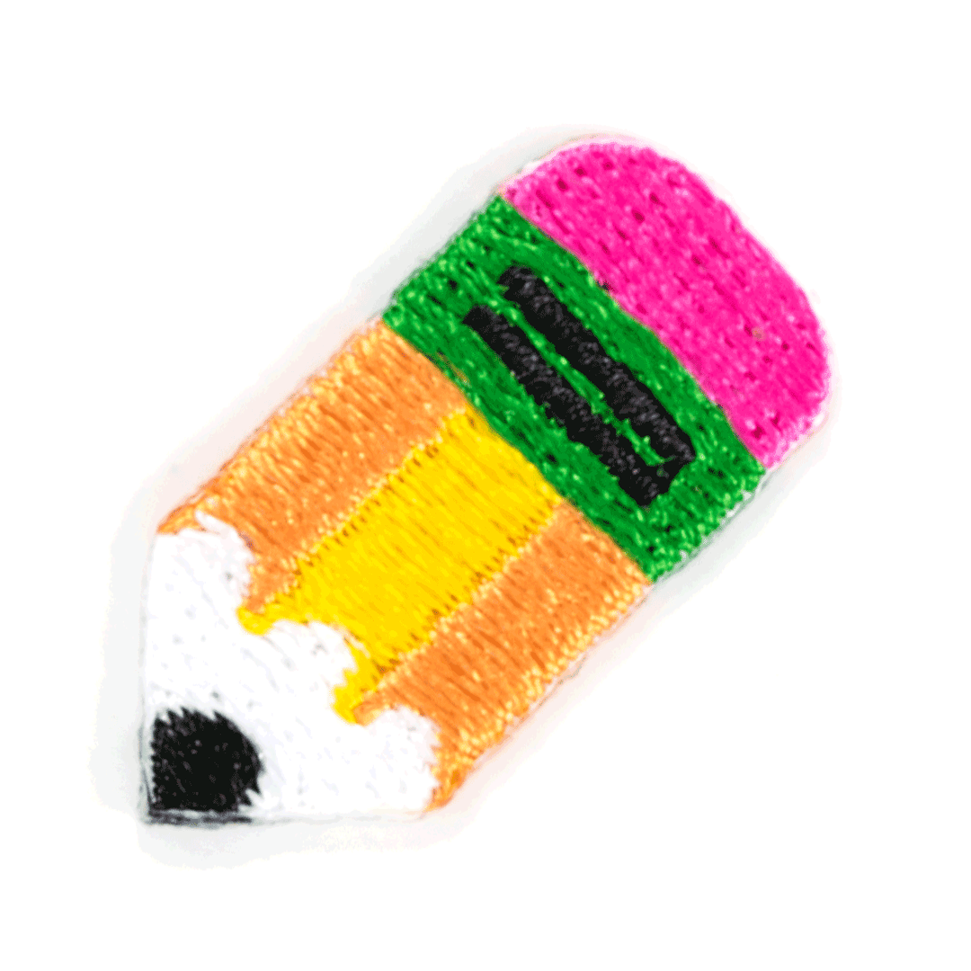 Pencil Embroidered Sticker Patch