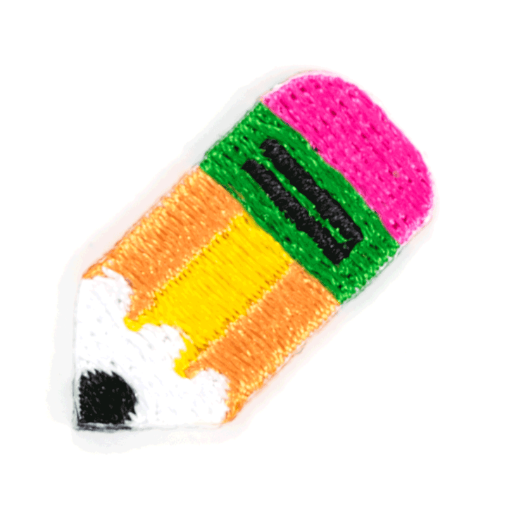 Pencil Embroidered Sticker Patch