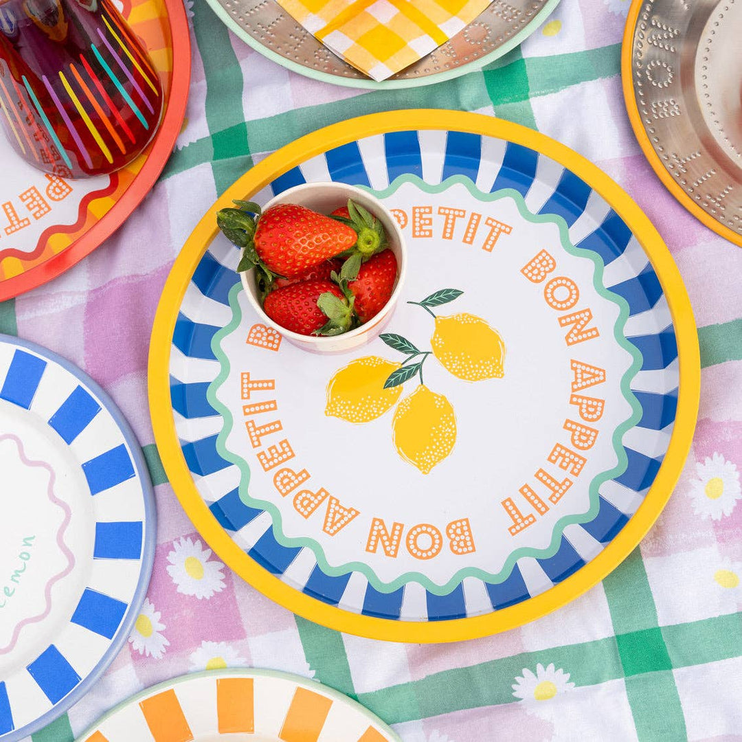 Lemon Tin Tray - 31cm | Tableware |