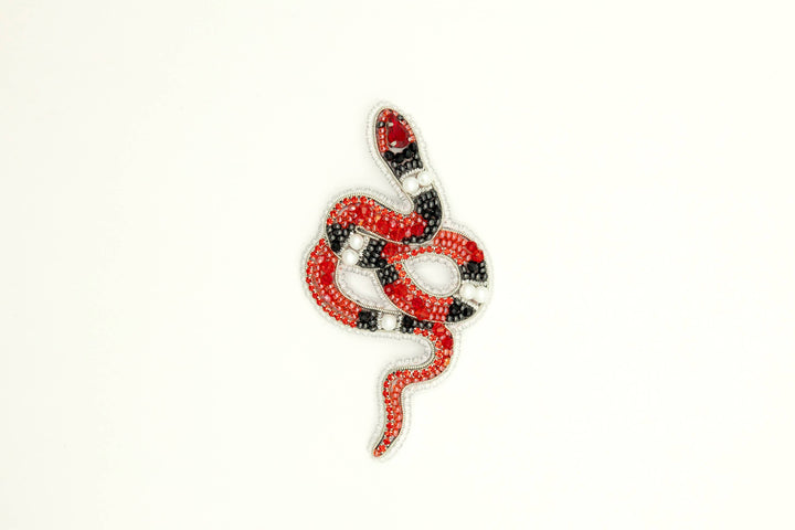 Coral Snake Bead Embroidery Kit: DIY Seed Bead Brooch