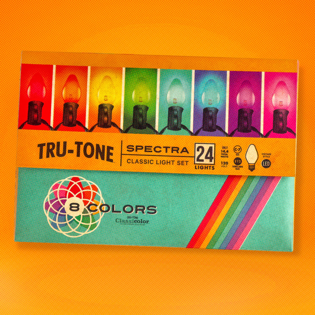 Vintage Style Rainbow LED Light String - C7 24-Light Set