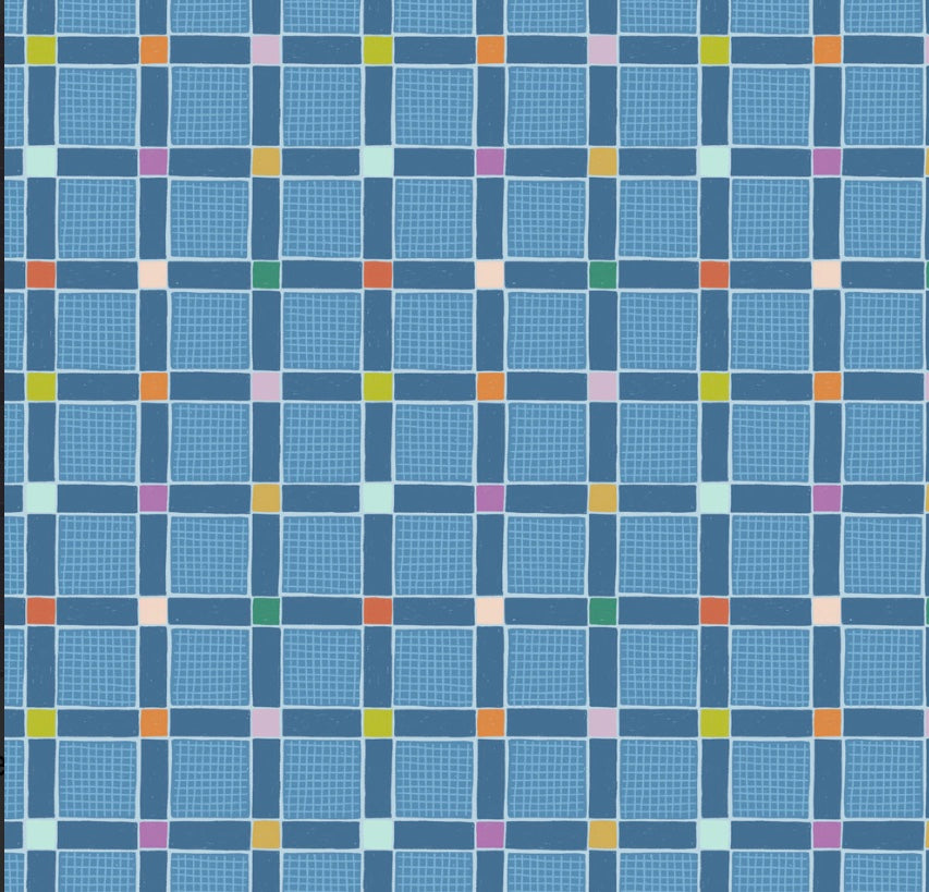 Patchwork Joy by the 1/4 Yard - Lovely Check Blue