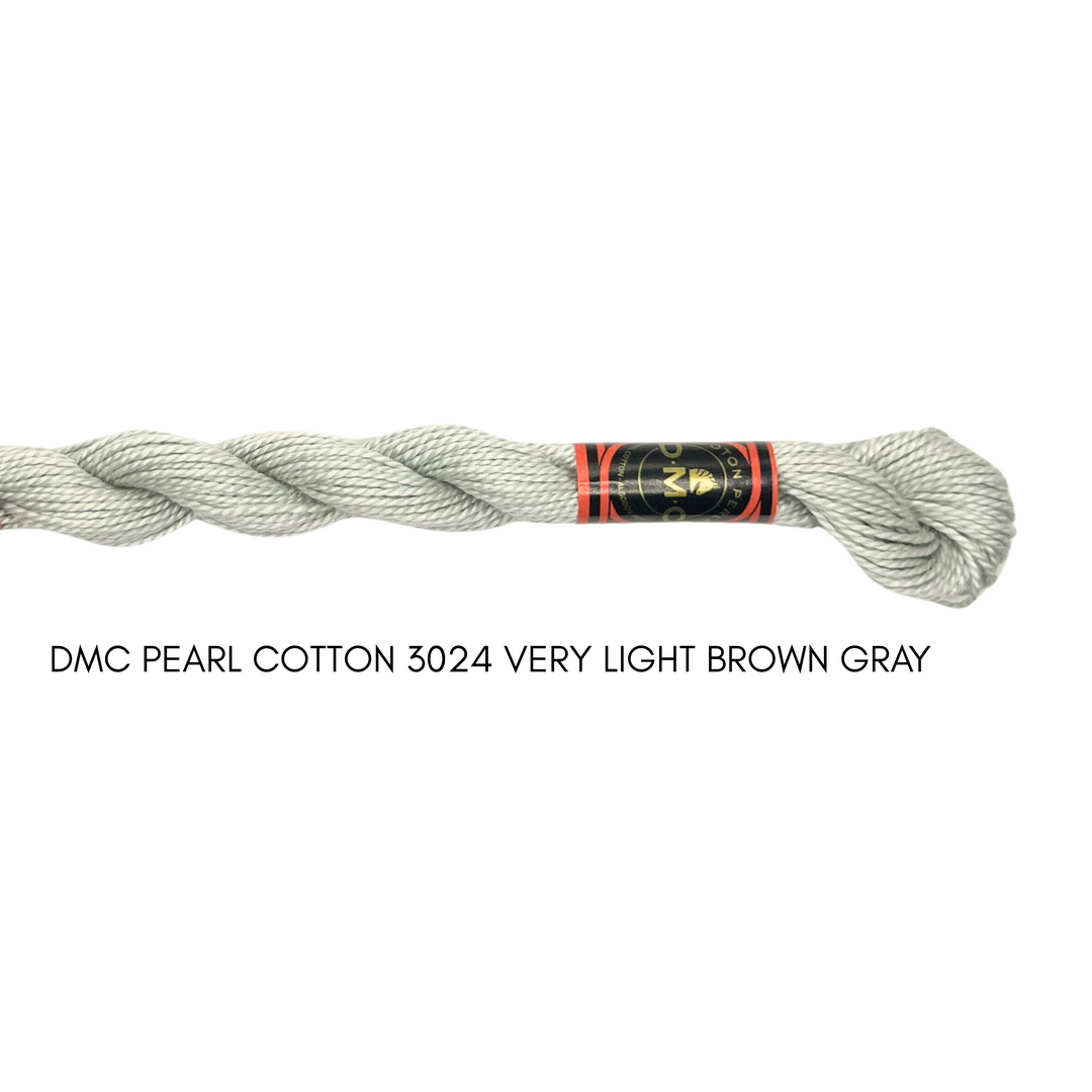DMC Perle Cotton Size 3 3024 V. Lt. Brown Gray