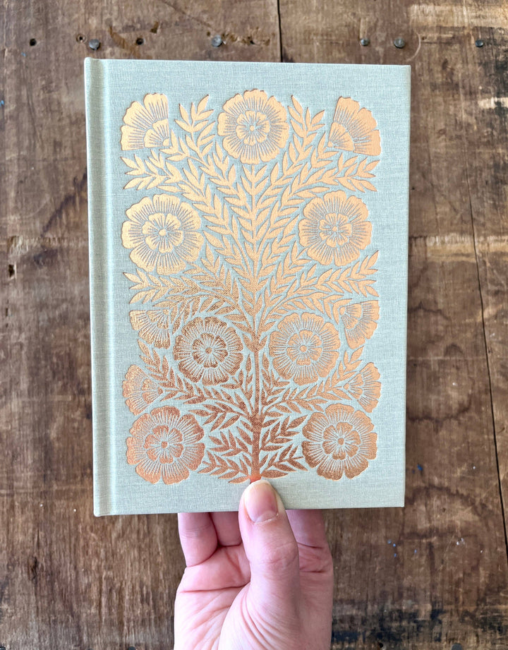 Foil Stamped Linen Journal: Muted Sage