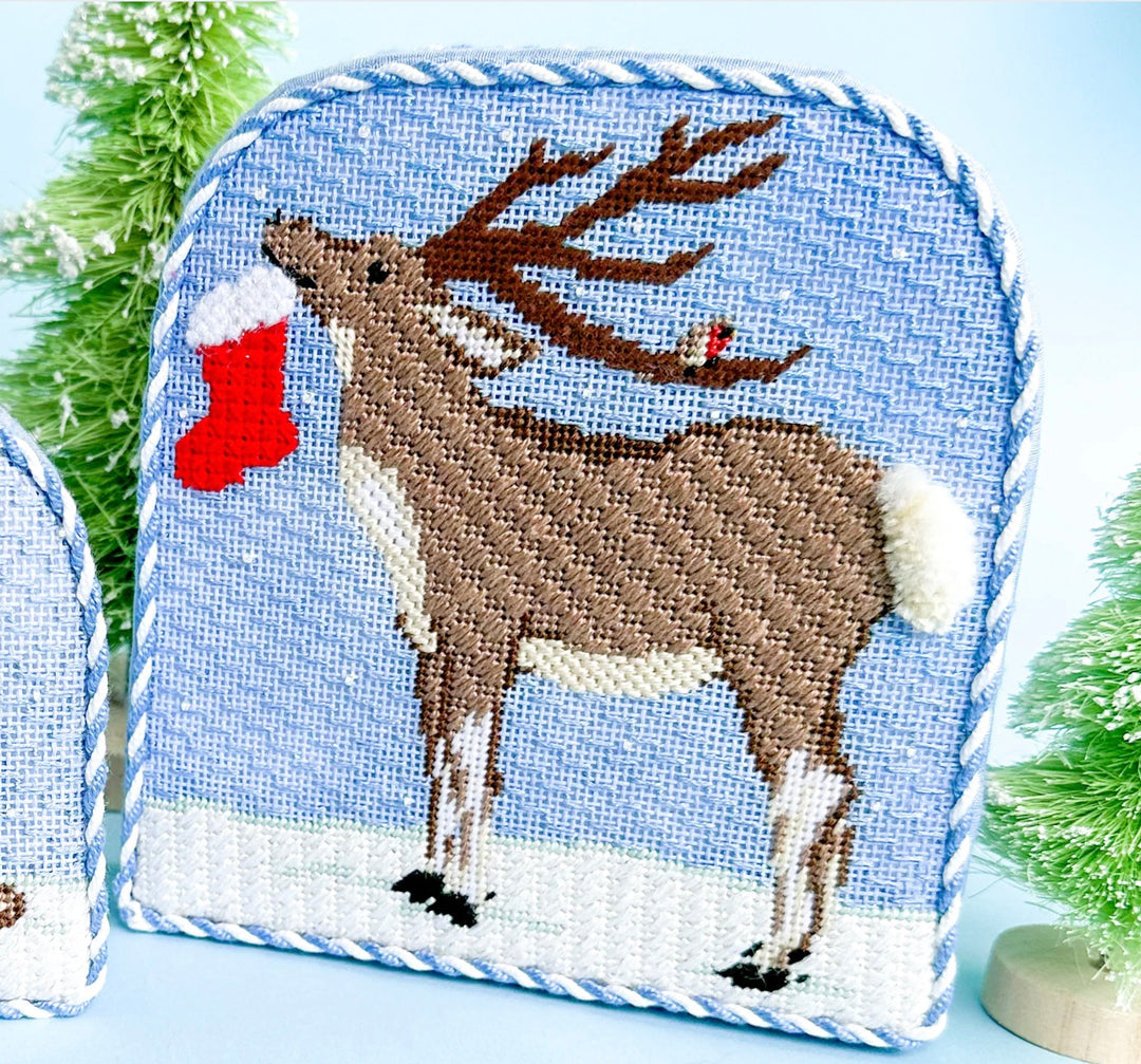 Christmas Forest Collection: Reindeer w/Stocking Needlepoint Canvas