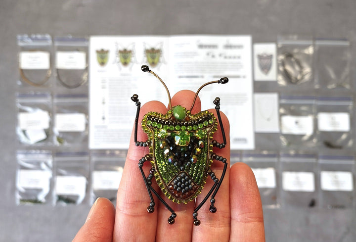 Set of 4 Bead Embroidery Kit: DIY Insect Brooches