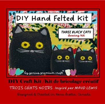 Needle Felted Black Cats Kit