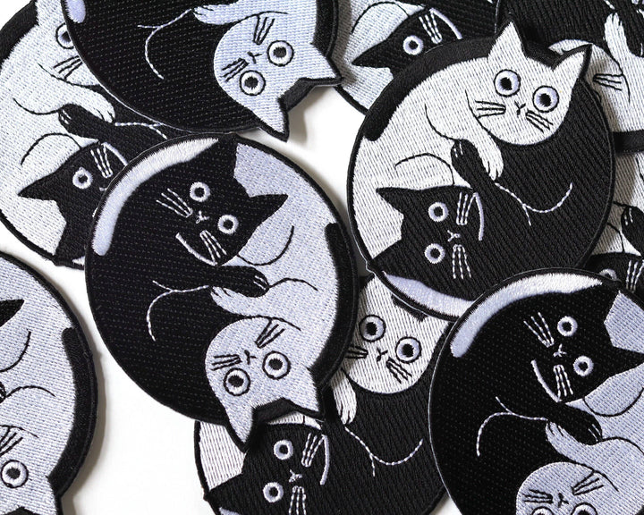 Yin-Yang Cats Iron-On Patch