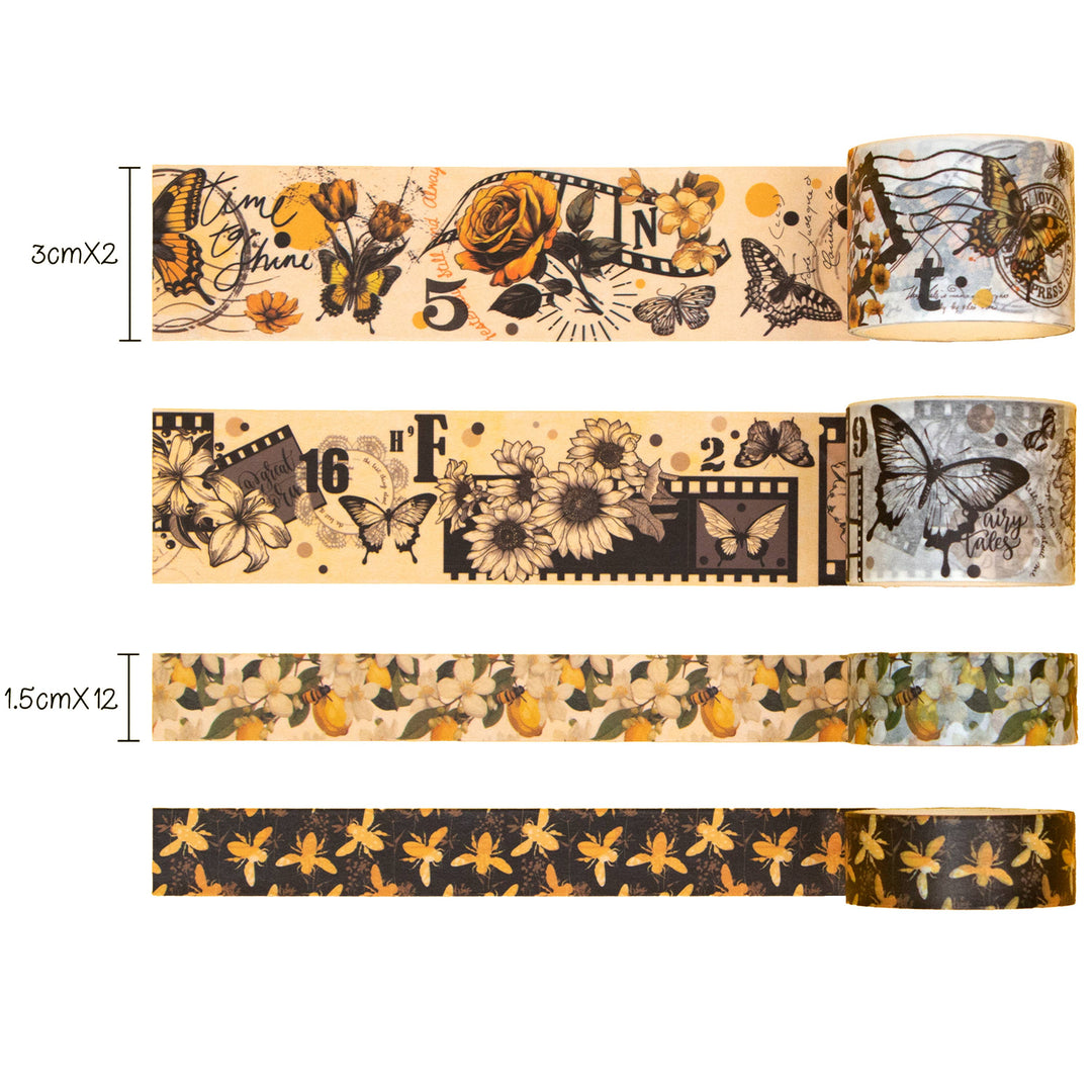 Bee Garden Washi Tape Set - 14 Rolls