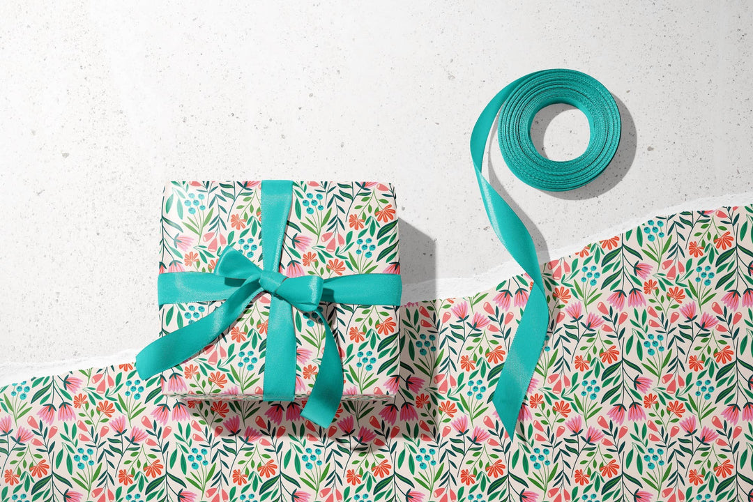 White Garden Wrapping Paper | 2 Sheets, 20" x 29"