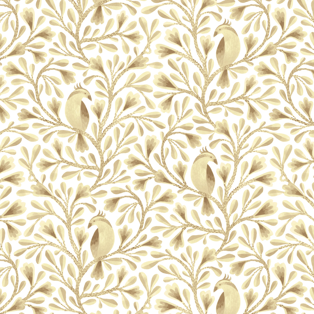 Birds & Branches by the 1/4 Yard - Cecil Khaki