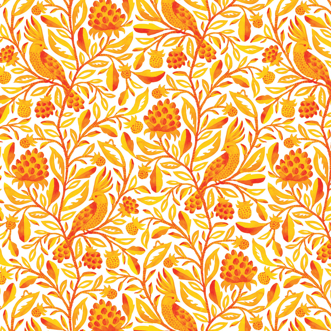 Birds & Branches by the 1/4 Yard - Sergio Orange
