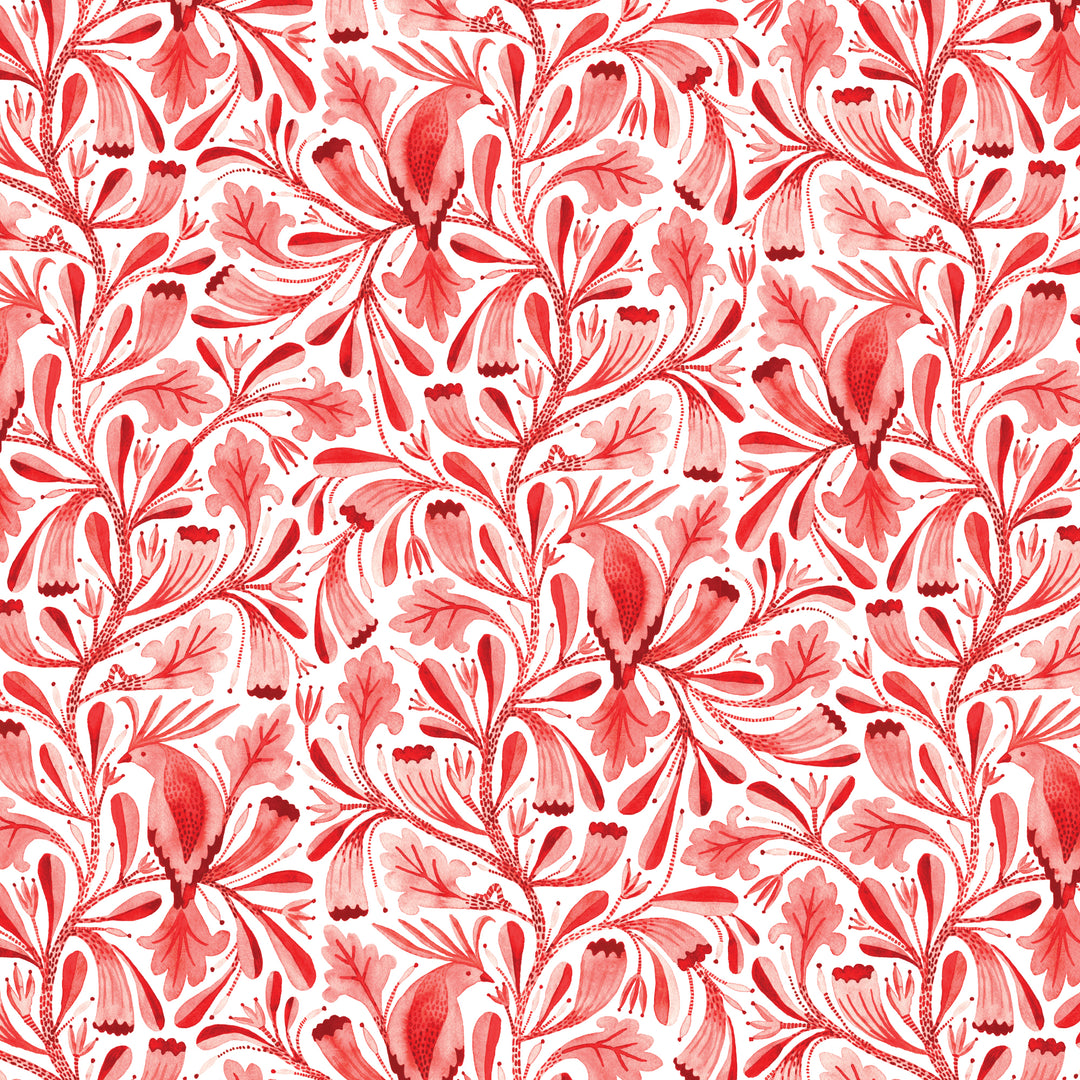 Birds & Branches by the 1/4 Yard - Xanthia Red