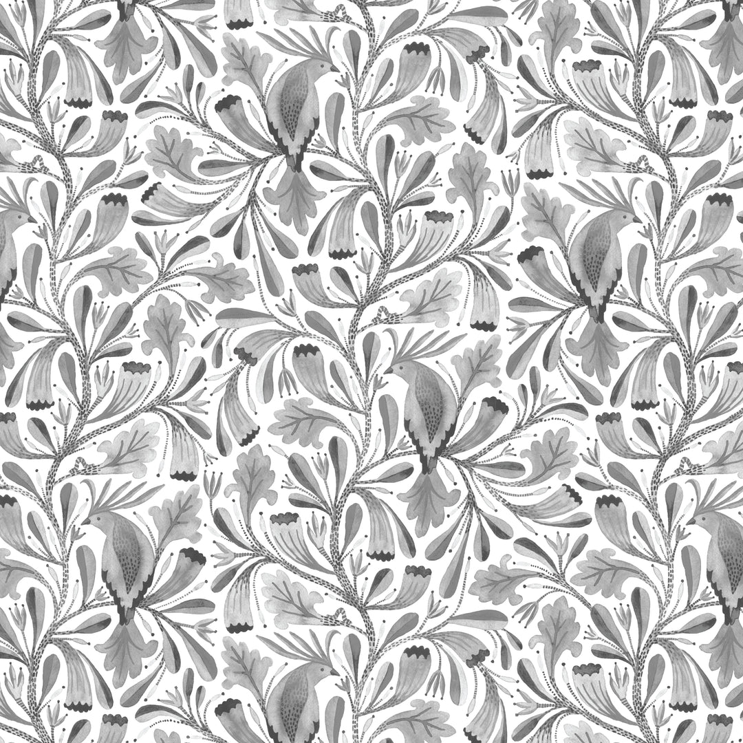 Birds & Branches by the 1/4 Yard - Aurelius Gray