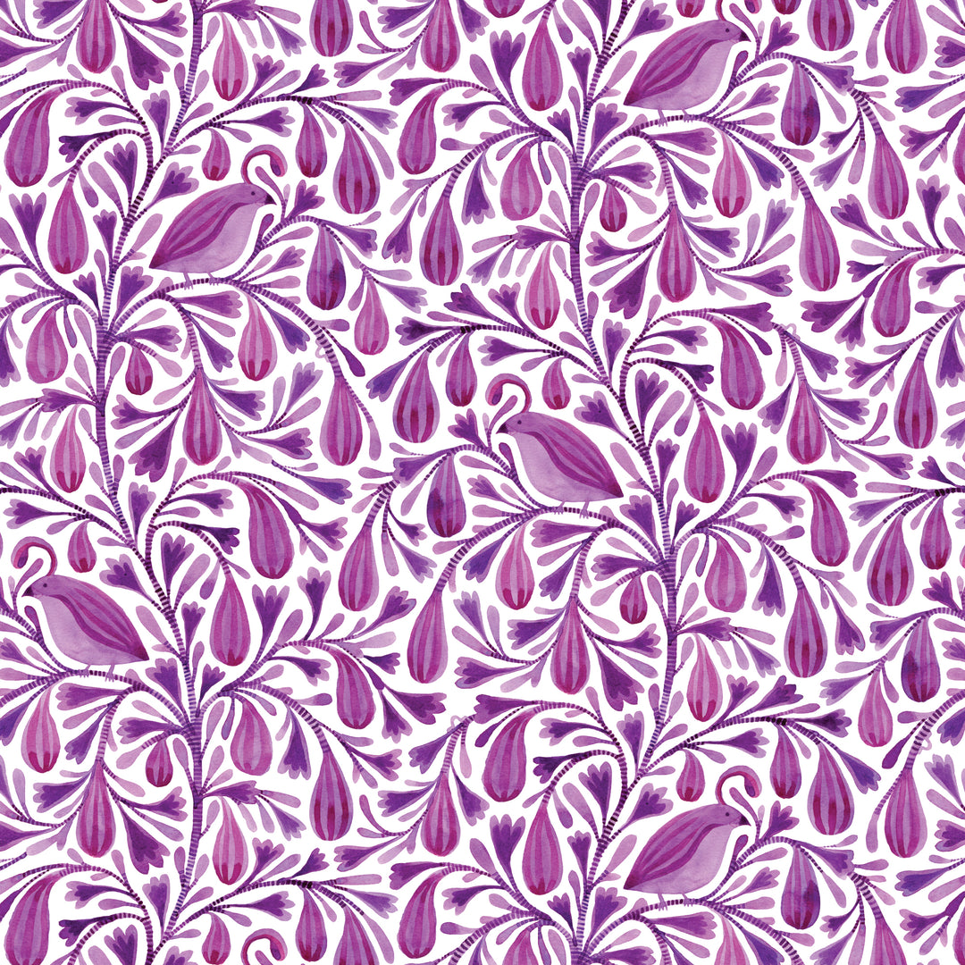 Birds & Branches by the 1/4 Yard - Prince Dark Magenta