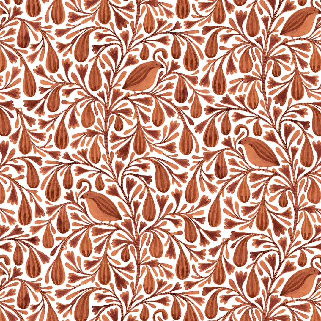 Birds & Branches by the 1/4 Yard - Willoughby Chocolate