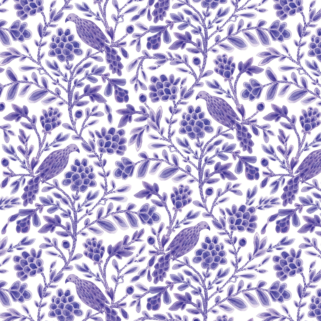 Birds & Branches by the 1/4 Yard - Yolanda Purple