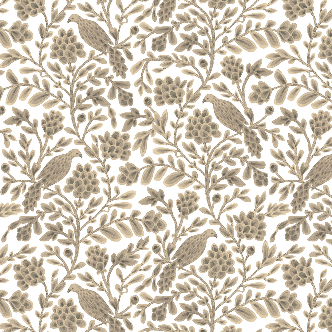 Birds & Branches by the 1/4 Yard - Tabitha Taupe