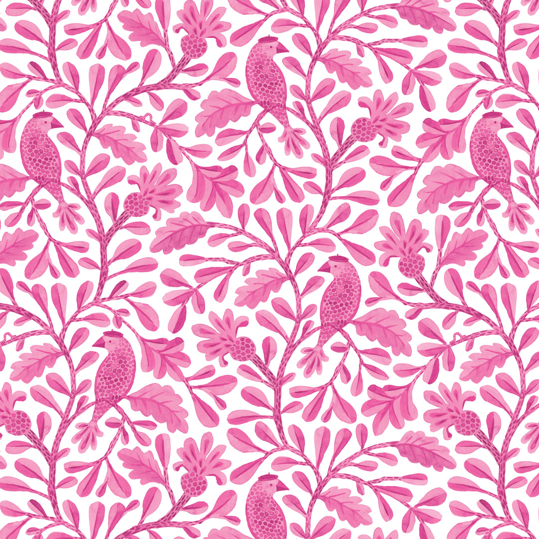 Birds & Branches by the 1/4 Yard - Roux Bubblegum