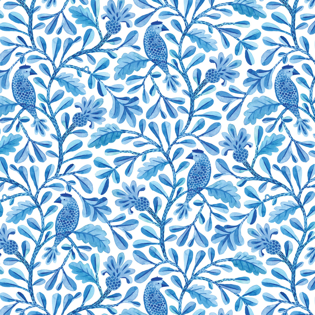 Birds & Branches by the 1/4 Yard - Henri Blue