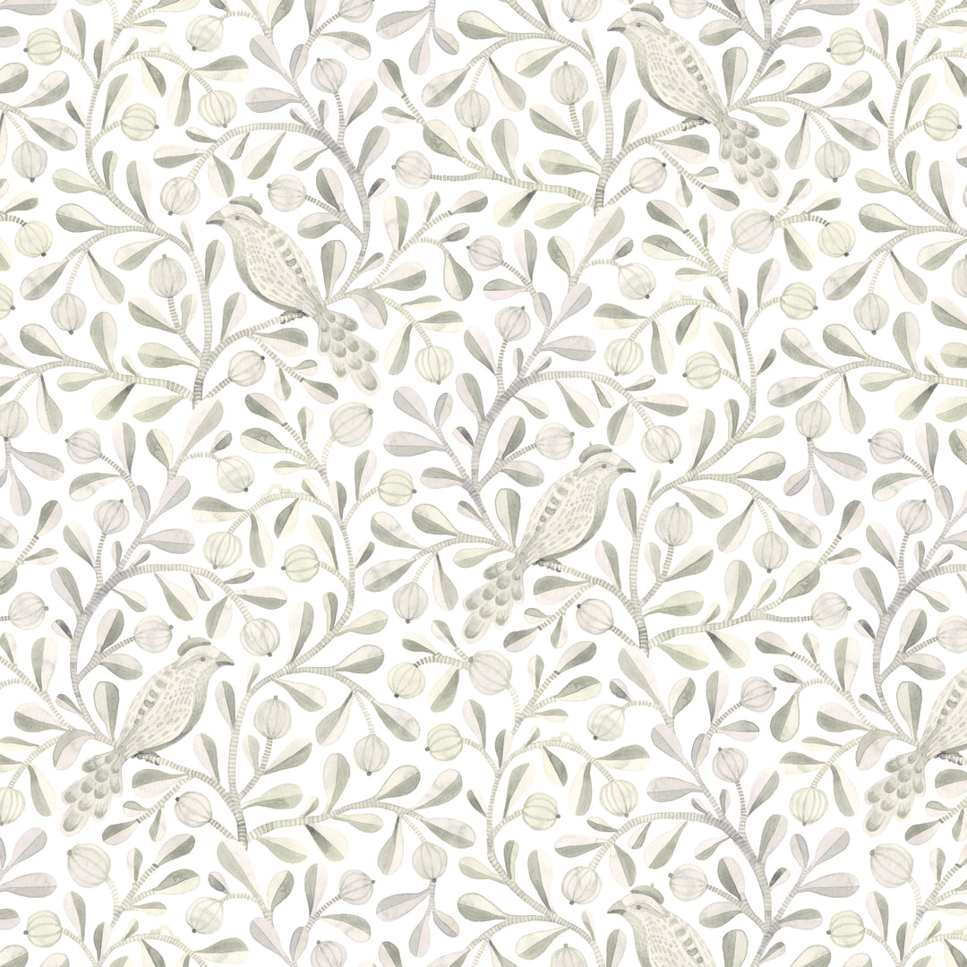 Birds & Branches by the 1/4 Yard - Jacques Sea Salt