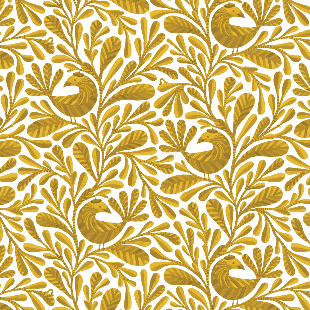 Birds & Branches by the 1/4 Yard - Anouk Mustard