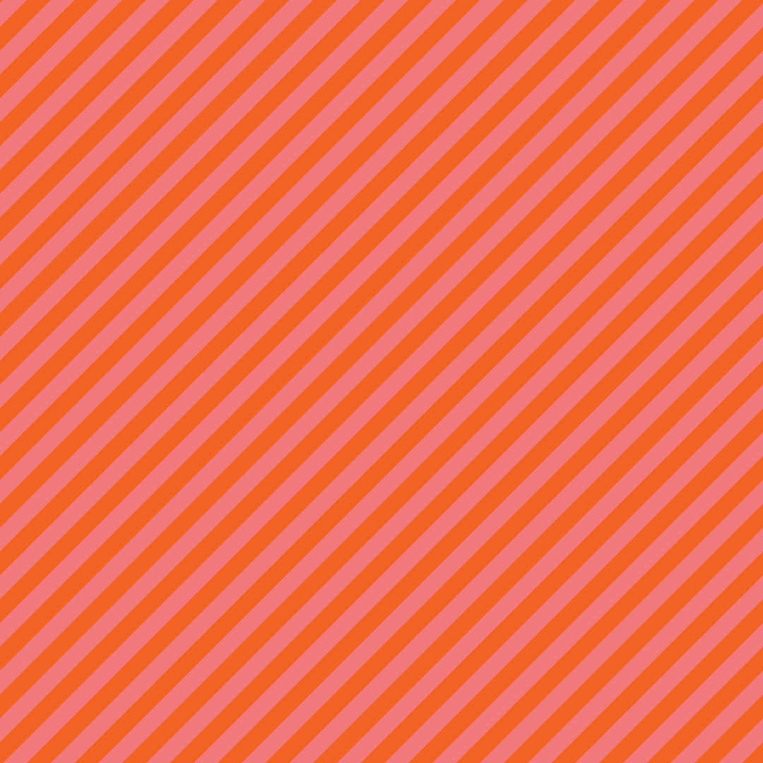 Blooming Garden by the 1/4 Yard - Orange Stripes
