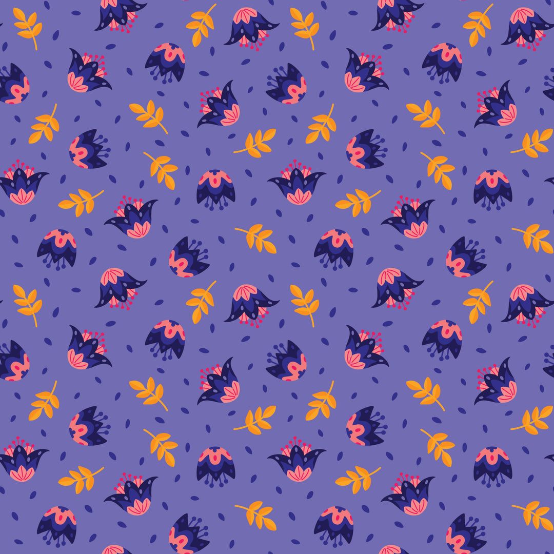 Blooming Garden by the 1/4 Yard - Blue Flower Dance