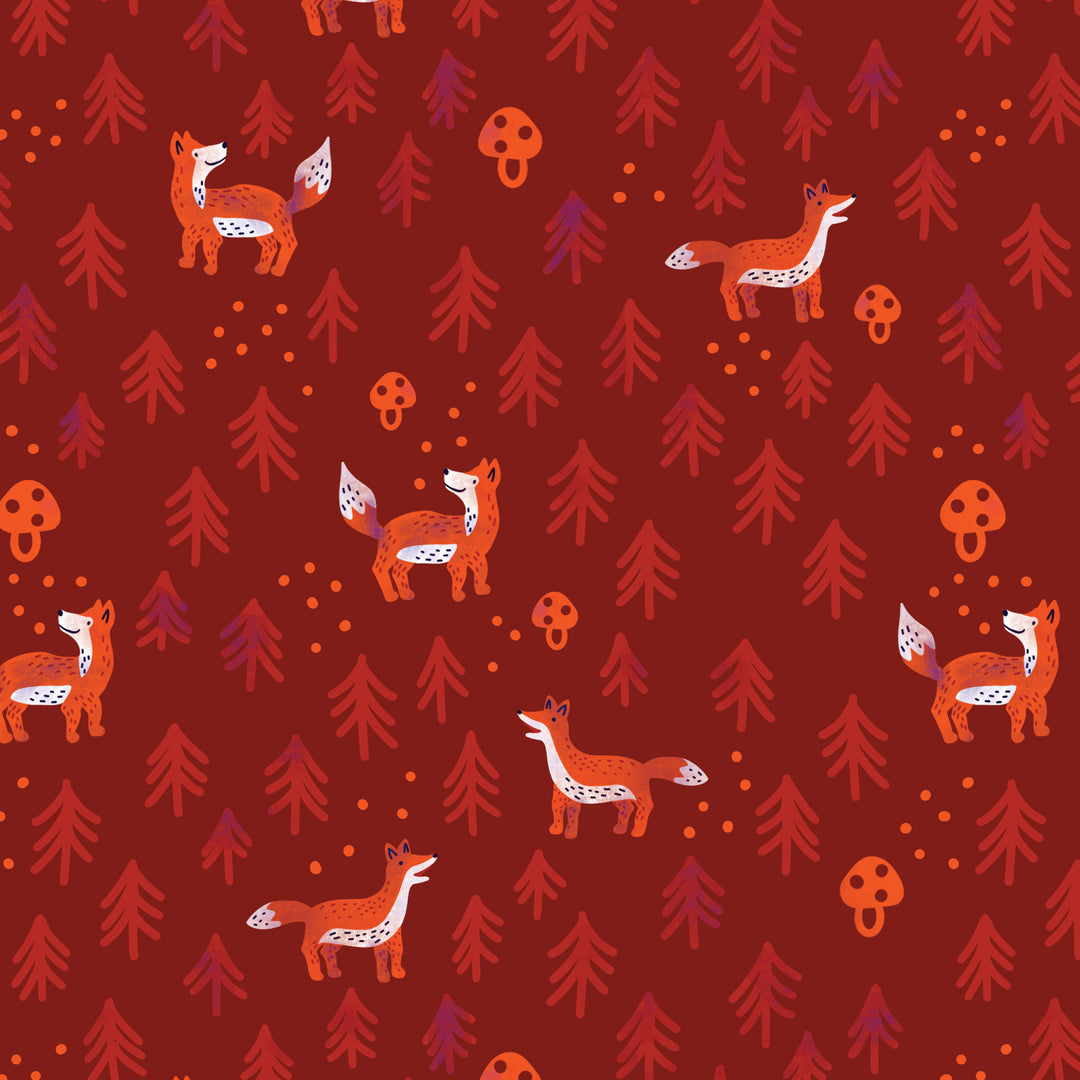 Foxwood by the 1/4 Yard - Little Fox Red