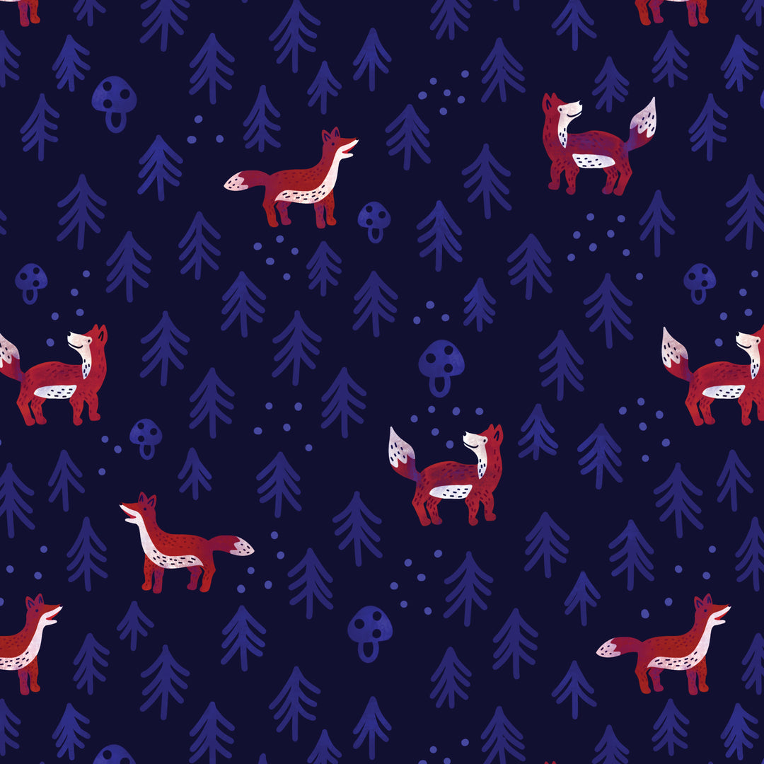 Foxwood by the 1/4 Yard - Little Fox Navy