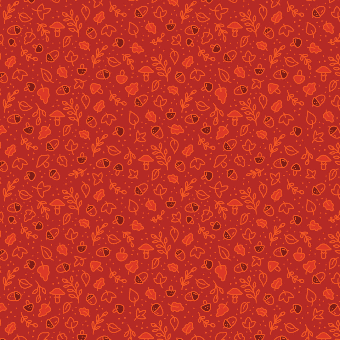 Foxwood by the 1/4 Yard - Forest Floor Red