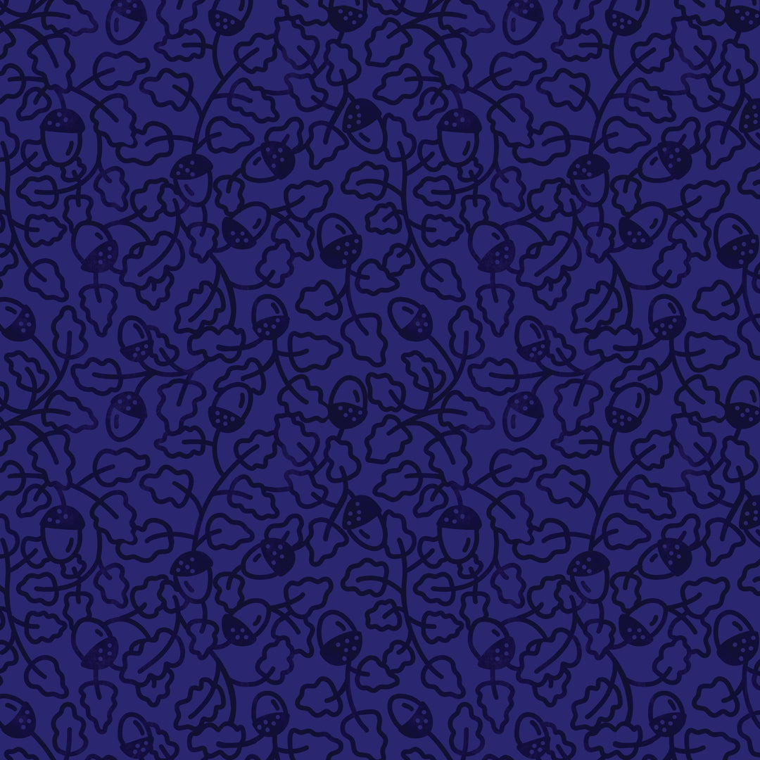 Foxwood by the 1/4 Yard - Oak Leaves Blue/Navy