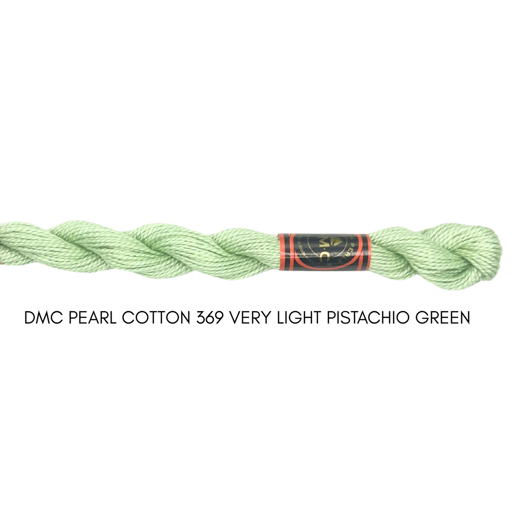 DMC Perle Cotton Size 3 369 Very Lt. Pistachio Green