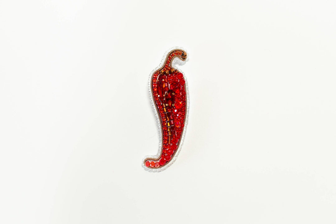 Set of 5 Vegetable Brooch Bead Embroidery Kits