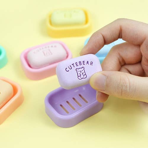CUTE BEAR Soap Eraser - School writing  Desk Essencials