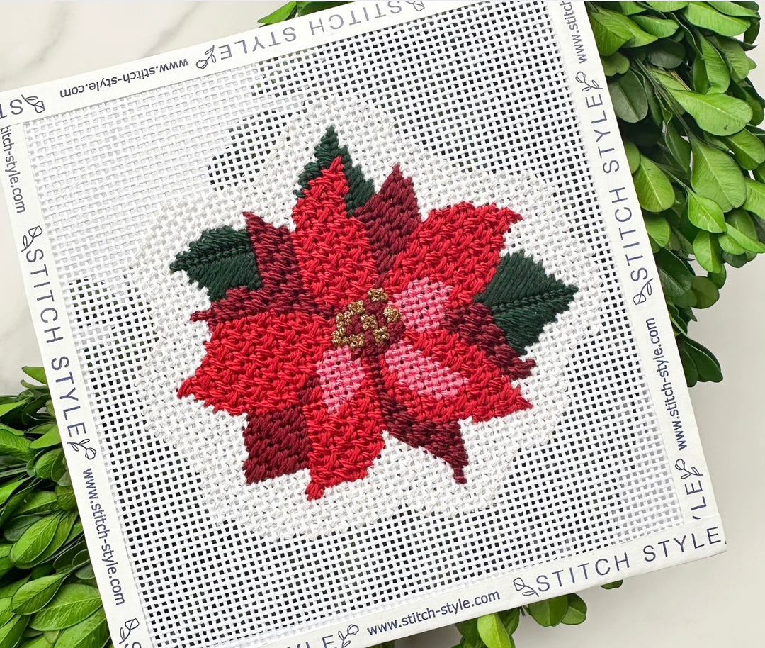 Poinsettia Needlepoint Canvas