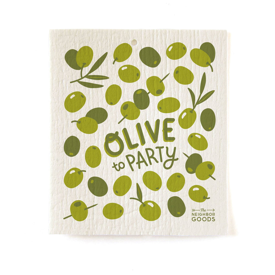 MEDITERRANEAN (Oyster, Lemon, Olives) Sponge Cloth Set of 3